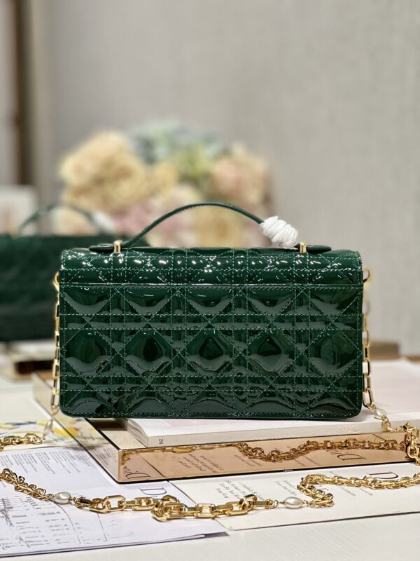 Dior Pearl Clutch - Patent Leather Dark Green - Image 4